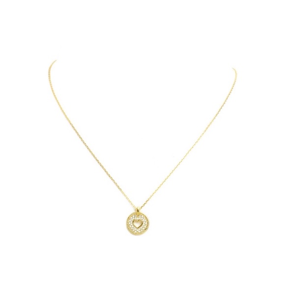 Jewelry - Goldtone pavé heart necklace